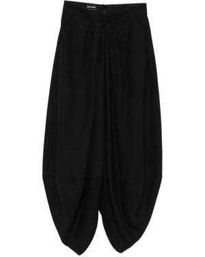 Giorgio Armani Jupe Mi-Longue Zippée À Design Drapé - Black