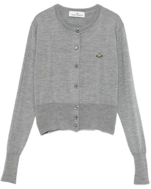 Vivienne Westwood Bea Logo-Embroidery Cardigan - Grey