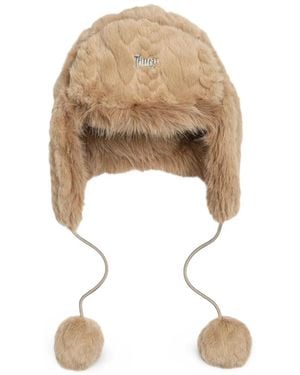 Juicy Couture Logo-Plaque Trapper Hat - White