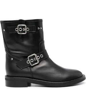 Via Roma 15 Knöchelhohe Lederstiefel - Schwarz