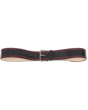 Marni Triple-Needle-Stitch Leather Belt - White