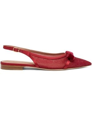 Malone Souliers Jama Slingback Flat Court Shoes - Red