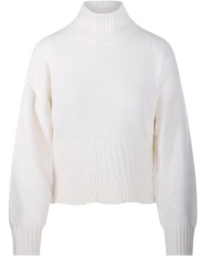 Allude Ribbed-Knit Roll-Neck Sweater - Wit