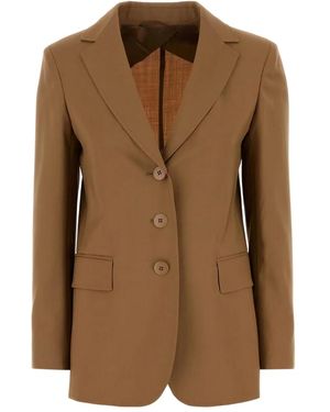 Max Mara Blazer Met Enkele Rij Knopen - Bruin