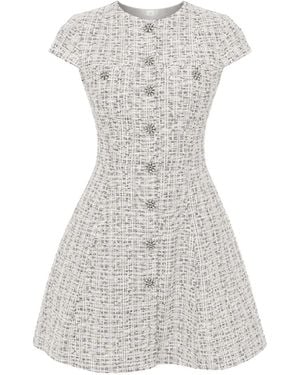 Alice + Olivia Cap-sleeve Embellished Midi Dress - White