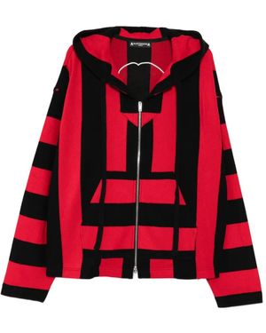 MASTERMIND WORLD Striped Drawstring Hoodie - Red