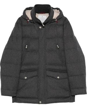 Brunello Cucinelli Quilted Hooded Jacket - Black