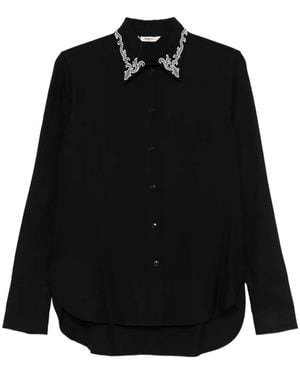 Barena Camisa con apliques en el cuello - Negro