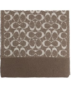 COACH Logo-Pattern Scarf - Brown