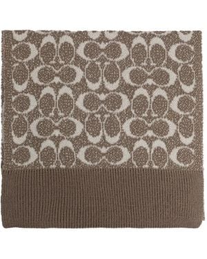 COACH Logo-Pattern Scarf - Brown