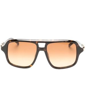 Gucci Horsebit Geometric-Frame Sunglasses - Natural