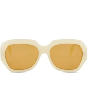 Retrosuperfuture Sonnenbrille mit geometrischem Gestell - Gelb