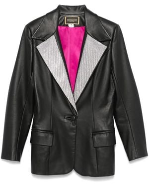 MITILIANE COUTURE Blazer Aus Faux-Leder Mit Kristallrevers - Grau