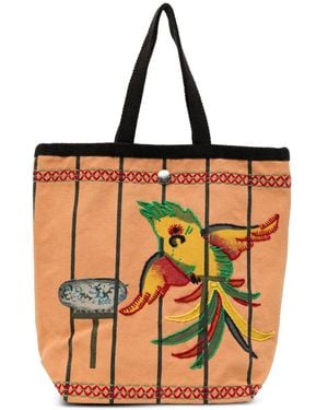 Bode Small Cockatoo Tote Bag - Orange