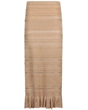 Liu Jo Long Openwork Knit Skirt - Pink