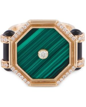 L'Atelier Nawbar Bague Hexagon Amulet Cocktail - Vert