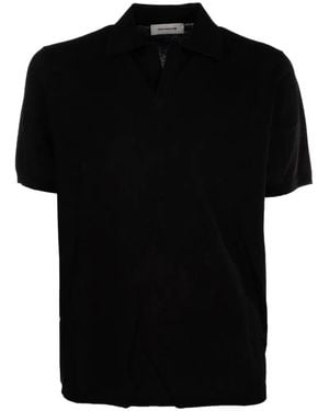 PAOLO RAGAZZINI Polo En Maille Fine À Col V - Black