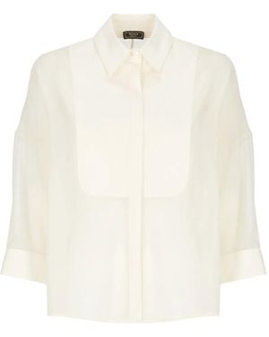 Peserico Camisa translucida con botones - Blanco
