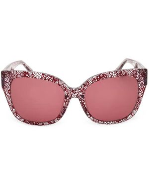 Bebe Lace-Print Rectangle-Frame Sunglasses - Pink