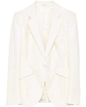 McQueen Single-Breasted Notched-Lapel Blazer - White