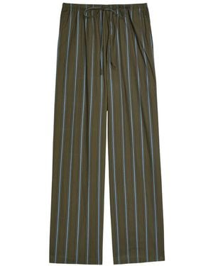 STAUD Drawstring Striped Trousers - Green