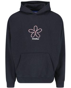 AWAKE NY Logo-Print Hoodie - Blue