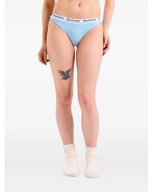 Juicy Couture Tanga Mit Logo-Bund - Blau