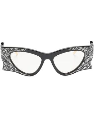 Gucci Occhiali Da Sole Con Decorazione Di Cristalli - Nero