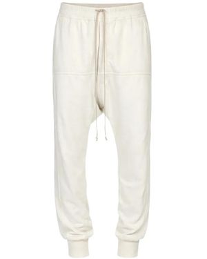 Rick Owens Drop-Crotch Track Trousers - White