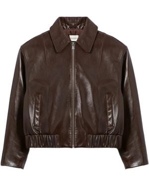 Claudie Pierlot Leather Jacket - Brown