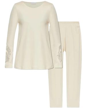Hanro Lace-detail pyjamas - Blanco
