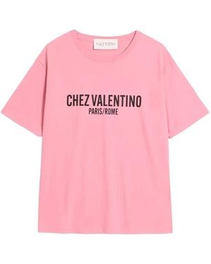 Valentino Garavani Logo-Print T-Shirt - Pink