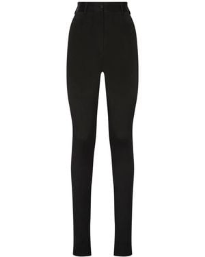 Dolce & Gabbana Skinny High-Waisted Trousers - Black