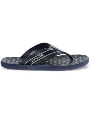 Corneliani Logo-Print Flip-Flops - Blue
