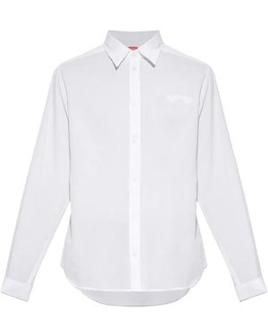 DIESEL Logo-Embroidered Cotton Shirt - White