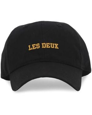 Les Deux Logo-Embroidered Cap - Black