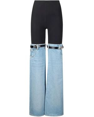 Coperni Paneled Belted Pants - Blue