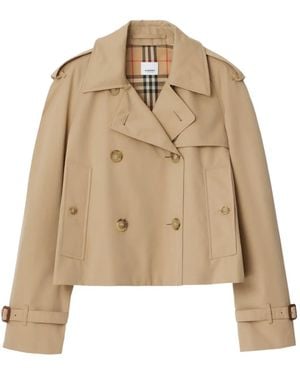 Burberry Double-Breasted Trench Jacket - Natural