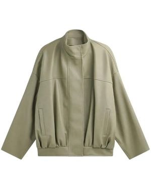 Frankie Shop Veren Faux Leather Bomber Jacket - Green