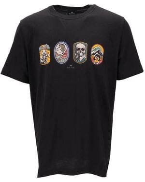 Paul Smith Badges Regular-Fit T-Shirt - Black