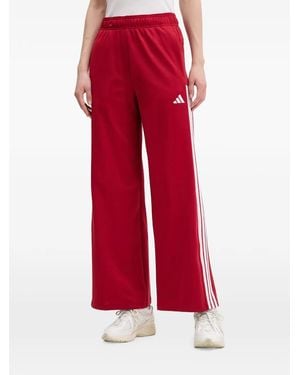 adidas Side-Stripe Track Pants - Red