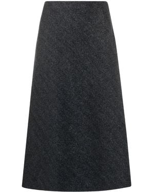 Maison Margiela Herringbone A-Line Skirt - Black