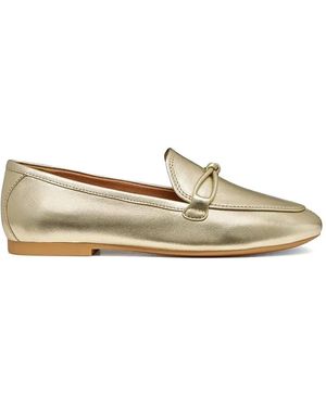 Geox New Palmaria Metallic-Finish Knot-Detail Loafers - Natural