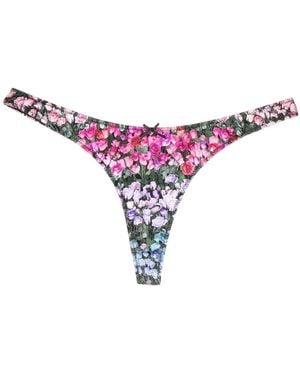 Fleur du Mal High-Leg Thong - Pink