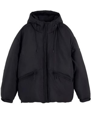 Tommy Hilfiger Logo-Patch Hooded Padded Jacket - Blue