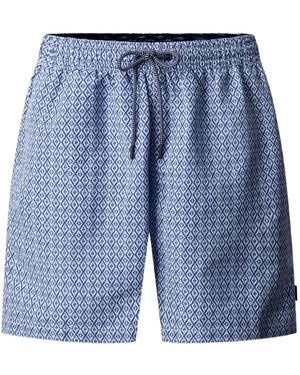 Hackett Diamond-Print Swim Shorts - Blue