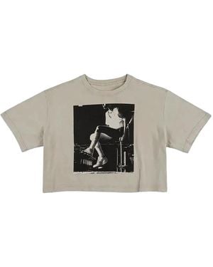Nike Graphic-Print Cropped T-Shirt - Metallic