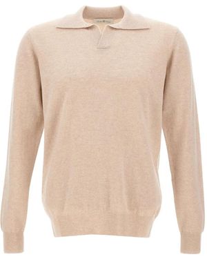 Della Ciana Gestricktes Poloshirt - Weiß