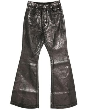 Rick Owens Crackled-Effect Flared Jeans - Grey
