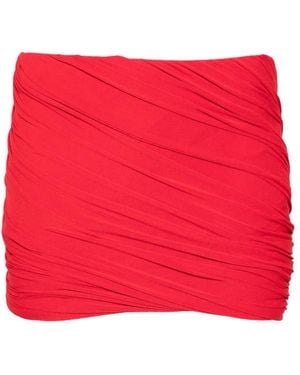 Rick Owens Ruched Mini Fitted Skirt - Red